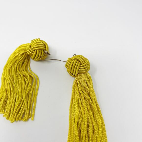 BaubleBar Yellow Gold Tassel Earrings Knot Dangle Drop Statement Summer - Picture 5 of 5